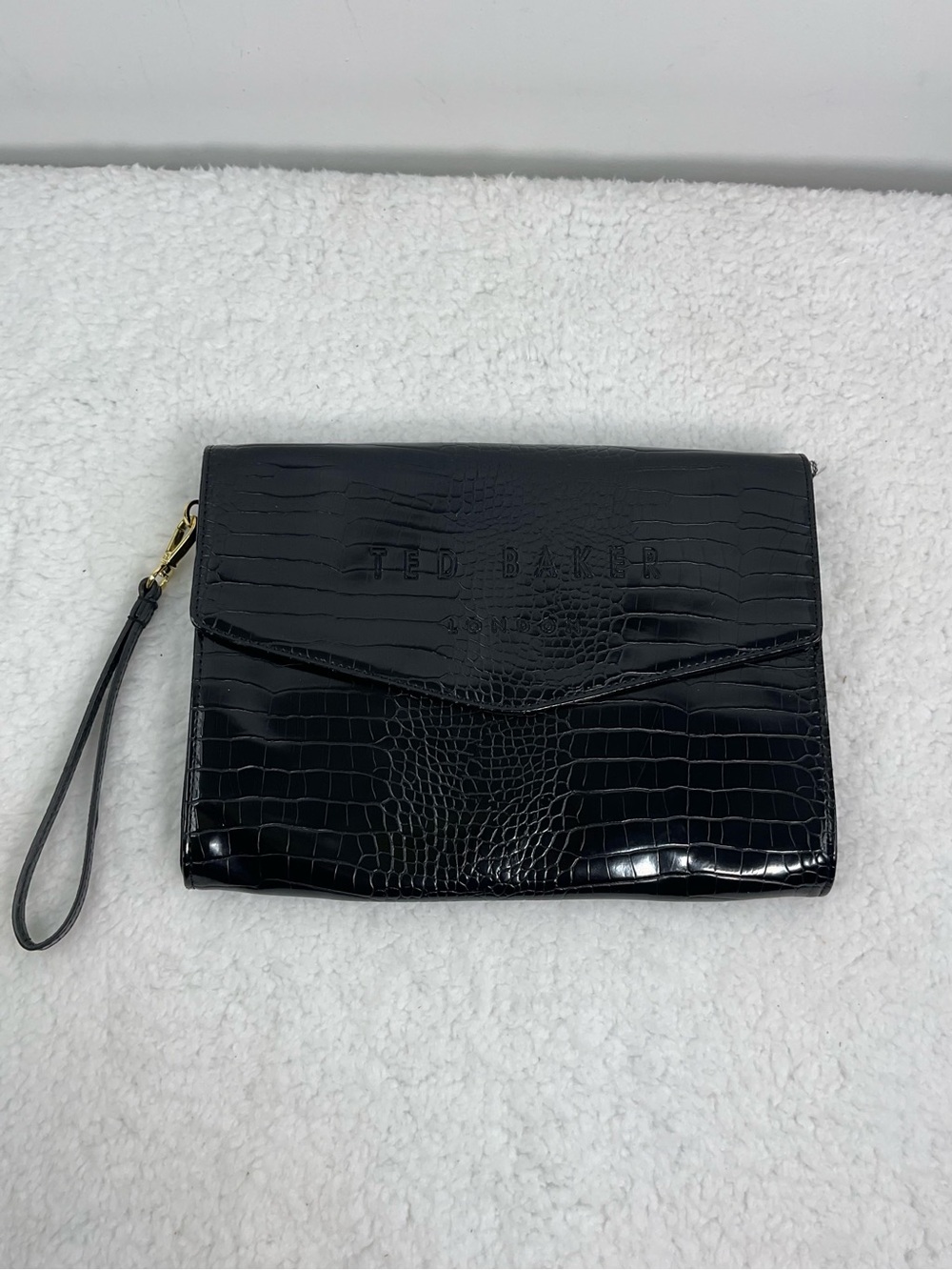 Ted Baker Patent Croc Envelope Clutch